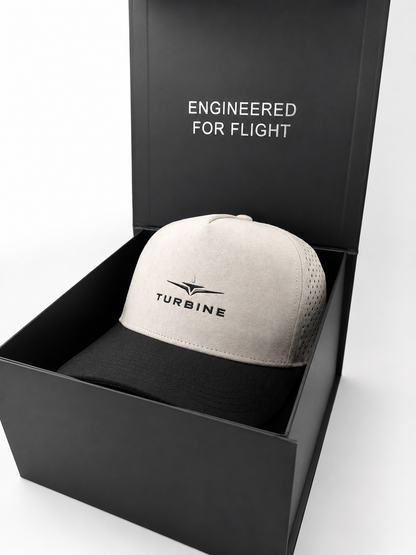 Aviation Cap in box, angled view